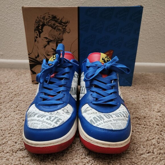 DC Comics Limited Soles Superman Clark Kent Blue White Red Sneakers Shoes 2010 - Picture 2 of 10